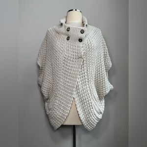 Newport News Chunky Knit High-Collar Sweater – XS/S – Cream or Gray